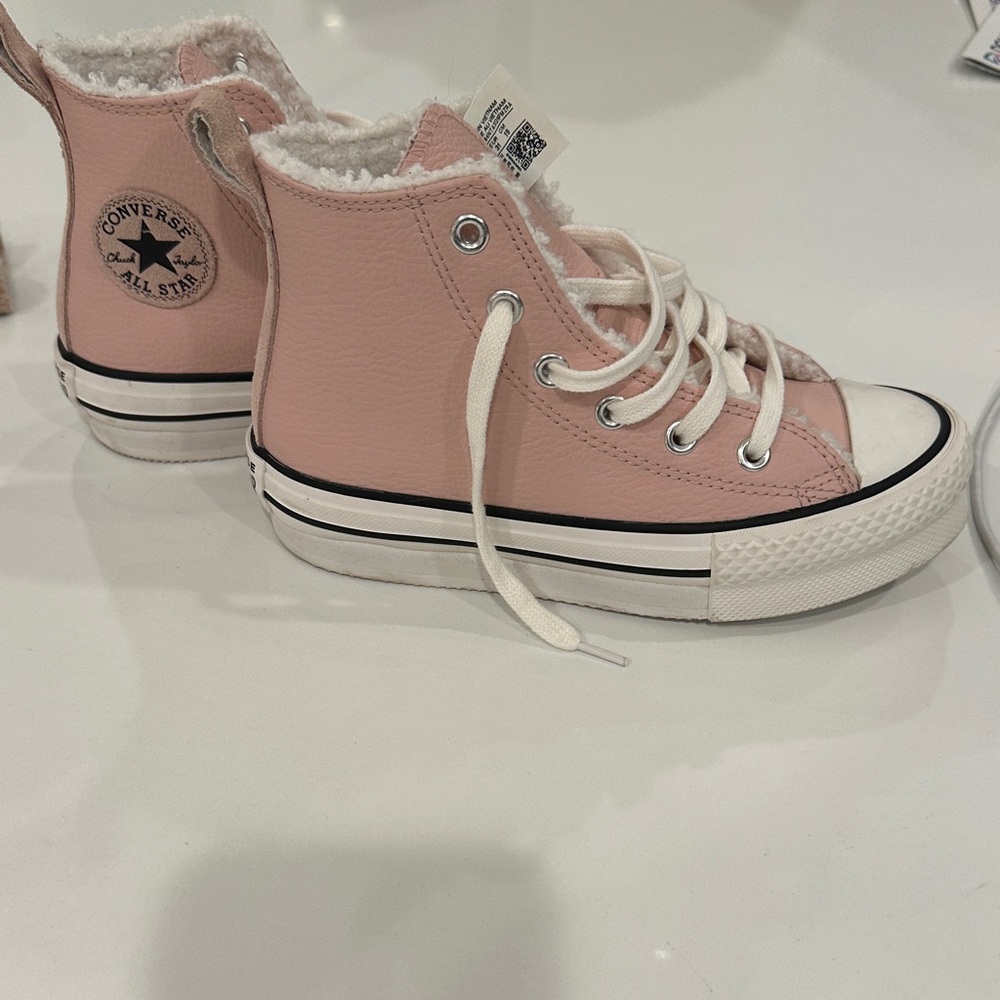 Converse Light Pink High-Tops with White Laces